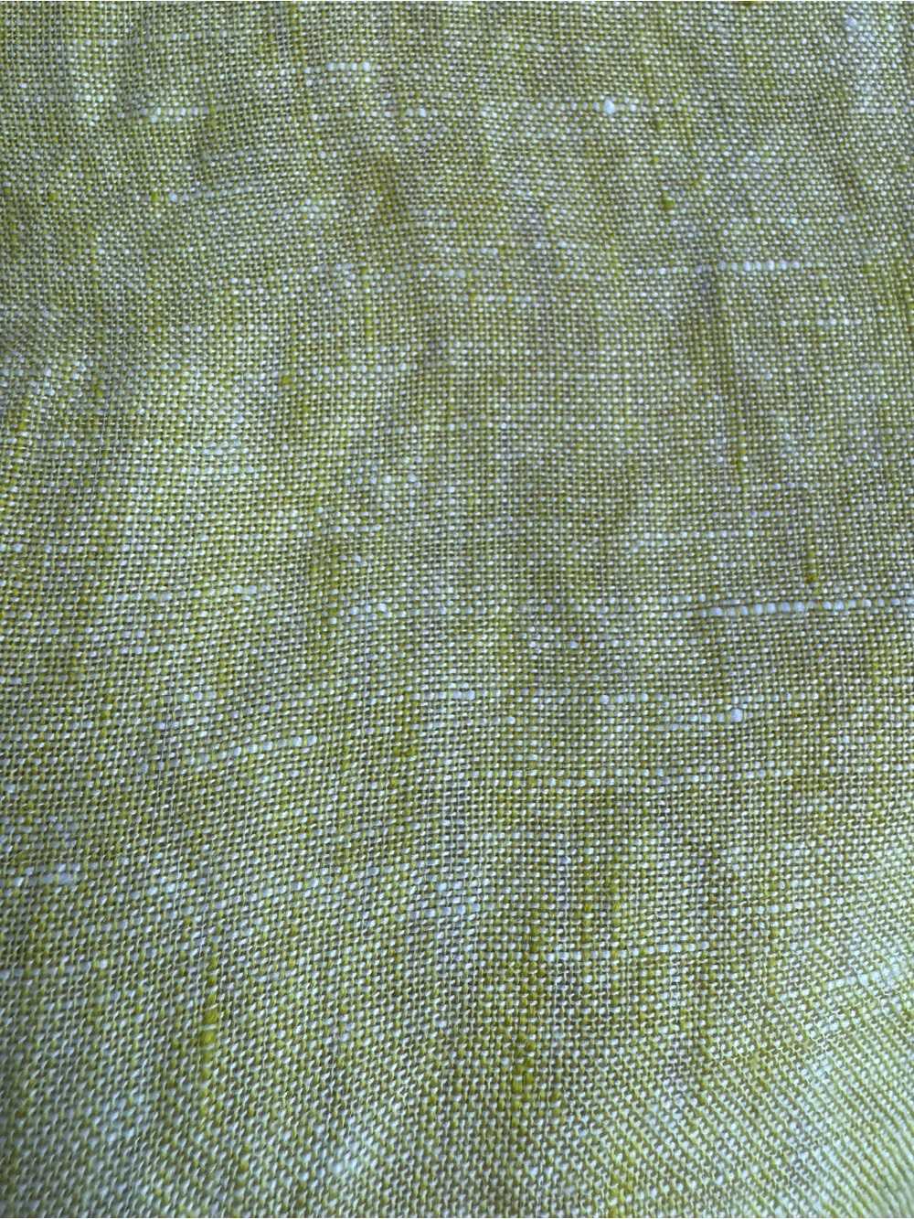 Tahari 100% Linen Tunic Top 1X Lemon Yellow Roll Tab Sleeve V Neck Relaxed - Picture 4 of 12